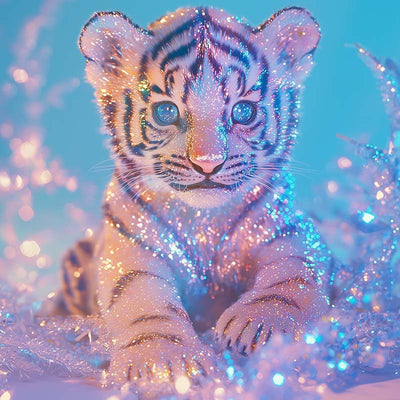 Strass-Glitzer-Babytiger in Pastell