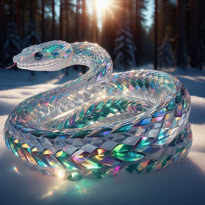 Strass-Kristallschlange im Winterwald