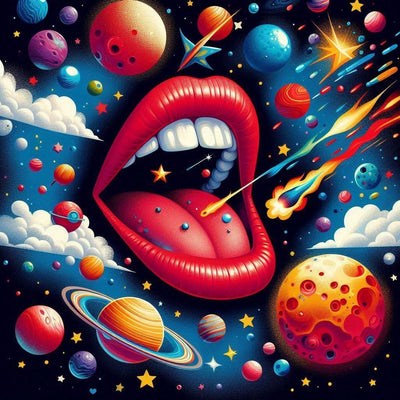 Strass-Planeten und Lippen - Jetzt bei diamondspainting kaufen