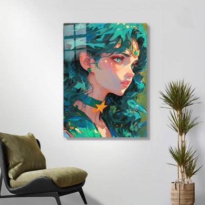 Voll AB Diamond Painting-Anime-Mädchen in Smaragd