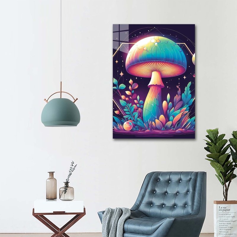 Voll AB Diamond Painting-Leuchtender Fantasie-Pilz