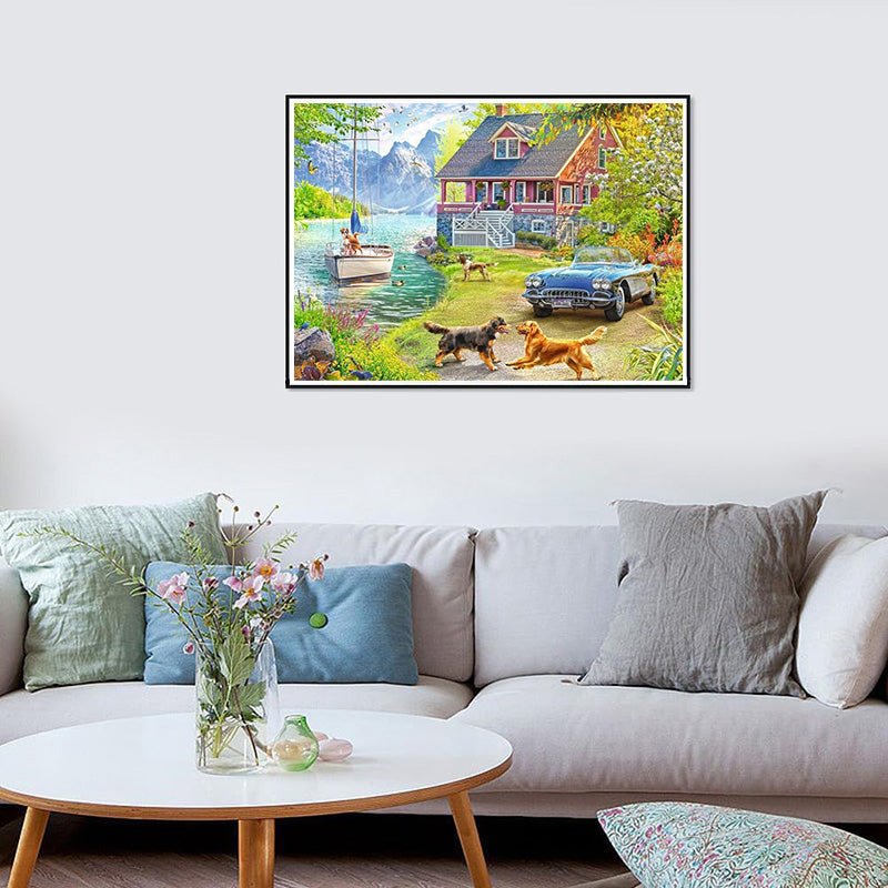 AB Diamond Painting-Blue Flowers