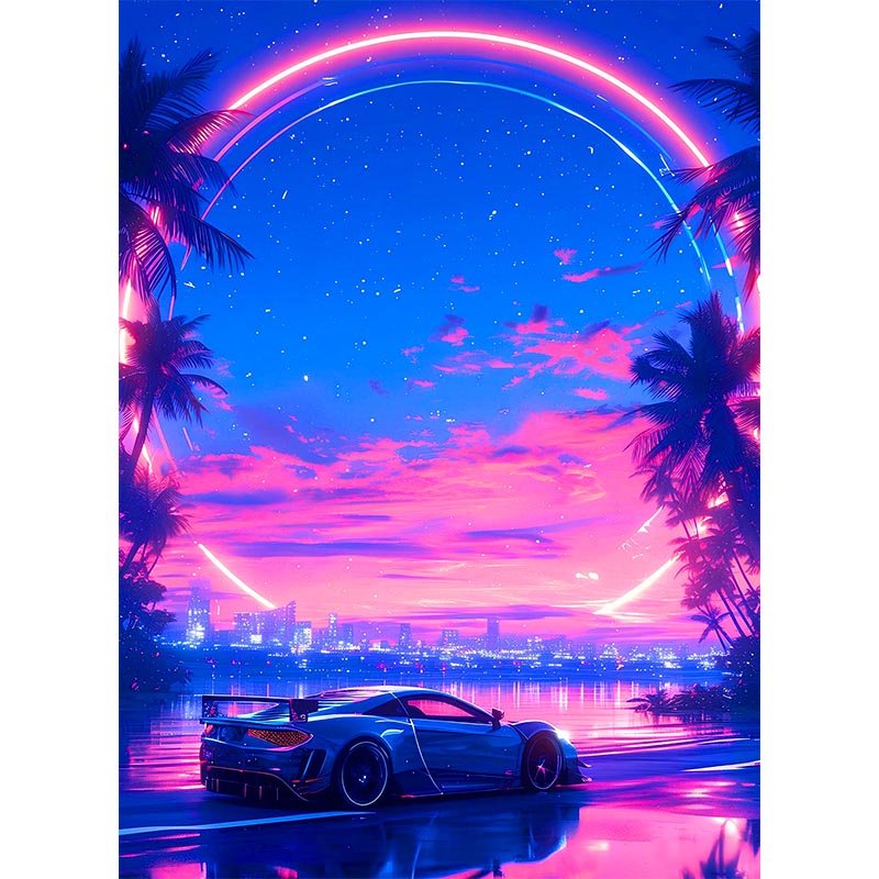 AB Diamond Painting-Blue Flowers