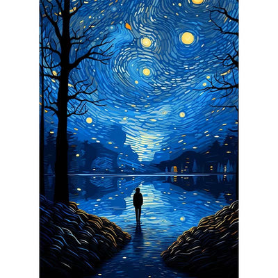 Voll AB Diamond Painting- Sternennacht am See