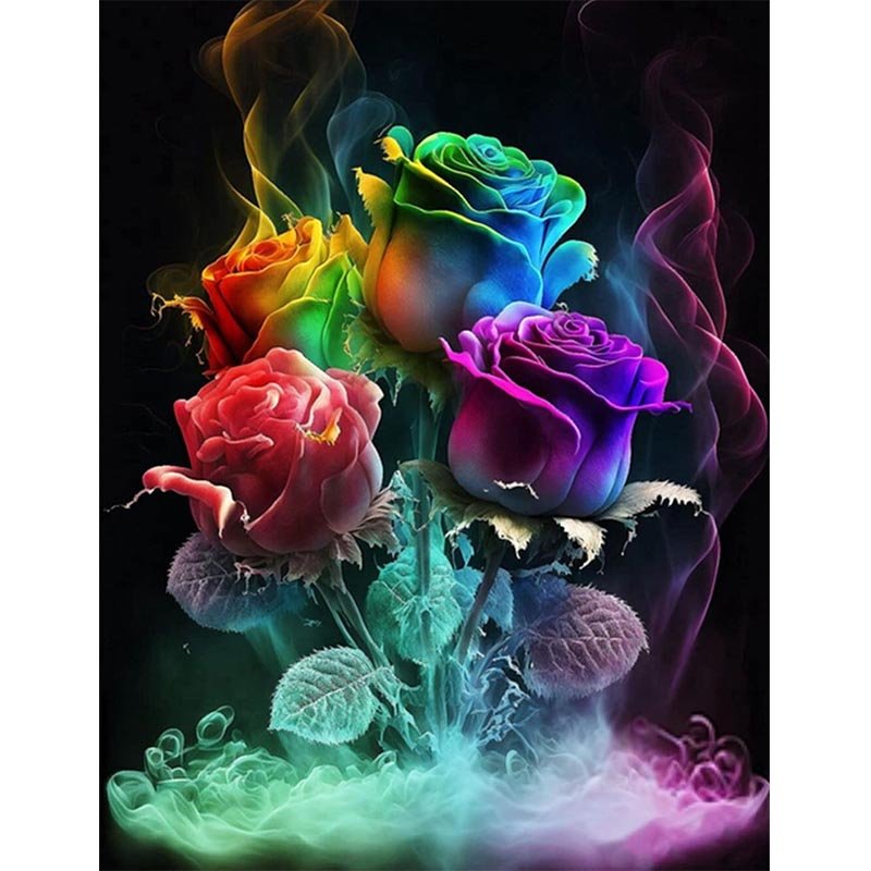 AB Diamond Painting-Blue Flowers