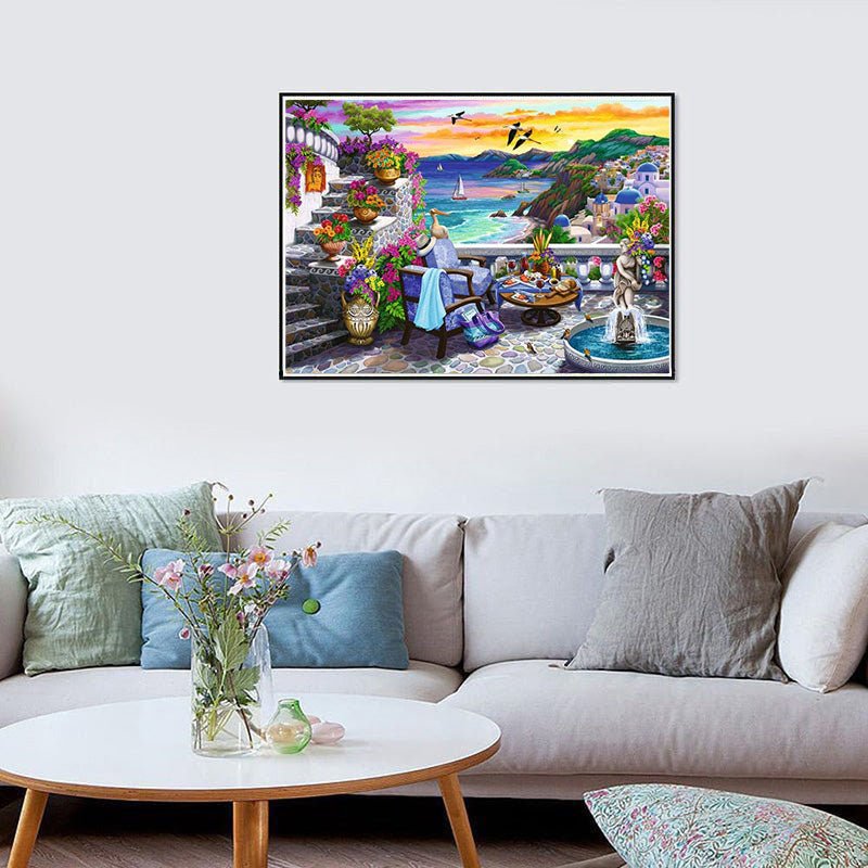 Voll AB Diamond Painting-Urlaubsparadies mit Meerblick